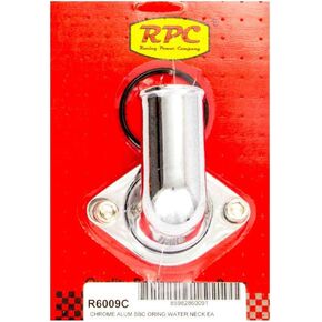 Company R6009C 90° Chrome Aluminum Water Neck for Chevy V8