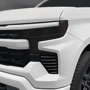 SlickMod PreCut Vinyl Smoke Tint for 2022-2025 Chevy Silverado 1500 Headlight (Dark Smoke, 2. Headlight Sidemarker)