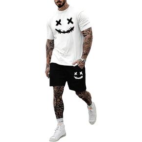 Wdirara Men's 2 Sets Shorts Sets Print Print Shorts Tirts و Shorts Shorts Sets Set