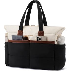 LOVEVOOK Tote Bag for Women,Light Puffer Tote Bag with Multi-pockets,Stylish Carry on Laptop Bags for Daily,Travel,Work,Gym in Kuwait