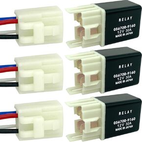 3-Pack 056700-9160 Relay – 40/30A 12VDC SPST 4-Pin Automotive Relay – Compatible with Ford F-150, Chevy Silverado, Dodge Ram, Toyota Camry, Honda Accord – Fixes A/C & Radiator Fan Failures