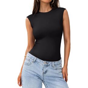 Pinkmstyle Womens Crew Neck Podysuit Double مبطنة مسطّحة ملتوية