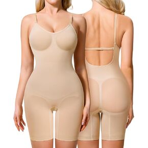 Irisnaya Shapewear Bodysuit for Women Tummy Control Backless Seamless Butt Lifter Full Body Shaper Sculpting Body Suit
