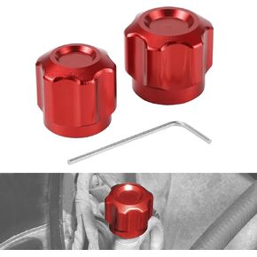 Bevinsee Aire Conditioning A/C Line Caps Compatible with E90 E91 E92 E93 E46 E60 E36 Z4 E85 X1 X3 X5, Replacement for 64538387438, 64538387437, Aluminum, Blue