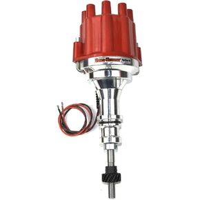 Pertronix D230801 Flame-Thrower Plug and Play Red Cap Marine Billet Electronic Distributor with Ignitor II Technology with Red Cap for Ford 302