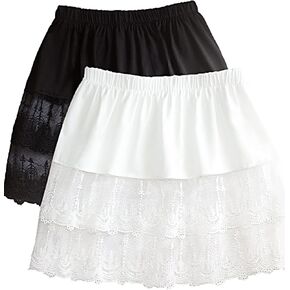 Vanrose Jan Womens Lace Shirt Extender See Through Lace Underskirts Layering Half Slip Clothing Accessories