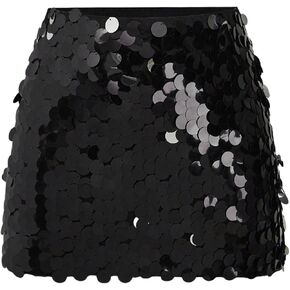 MakeMeChic Women's Plus Size Sequin Sparkly Skirt Stretch Bodycon Party Short Skirts Clubwear