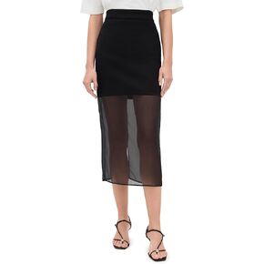 Pixie Market Women's Skirt with Mesh Sheer Bottoms