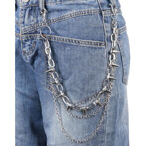 Pants Chain for Men, Lobster Clasp Pocket Chain Fashionable Punk Belt Chain Cool Hip Pop Goth Pants Chain Jeans Chains Biker Wallet Chain Goth Accessories Punk Accessories