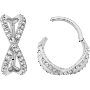 365 Sleepers 316L Surgical Steel Hypoallergenic 16g Twist Twist Gem Septum Jewelry مفصلية حلقة خاتم خارقة على حلقات الشفاه الطوق الحلزونيات الغضروفية النائم 8 ملم - 10 مم - 10 مم -