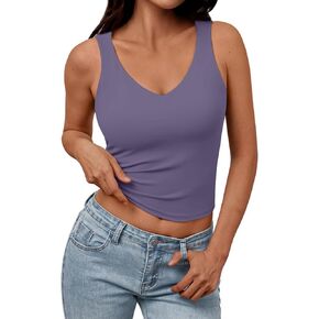 Trendy Queen Womens Tank Tops Double Lined Crop Sleeveless Going Out Camisole Summer Fashion Basic Soft Spring Clothes 2025