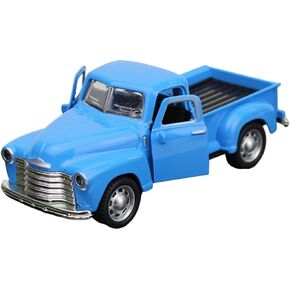 Diecast Model Cars Toy Alloy Stepside Pickup Truck Model Collection Metal Classic Vintage Old Fashioned Tabletop Truck Figurine Decoration for Home Car Office Kids Sky- Blue