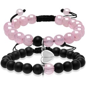 Magnetic Couples Bracelets - His and Hers Matching Set, Forever Bracelets for Couples, Perfect Long Distance Relationship Gifts and Valentines Presents