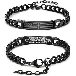Leyung Bible Verse Cross Bracelet للرجال ، سلة عيد الفصح تخزين المحشدين للمراهقين البالغين ، عيد ميلاد عيد الميلاد التخرج التخرج من التخرج معمودية هدايا الشركة الأولى للأولاد في سن المراهقة
