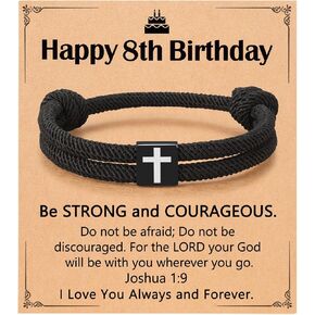 UNGENT THEM Cross Bracelet Happy 8-16th Birthday Gifts for Him Son Grandson Nephew