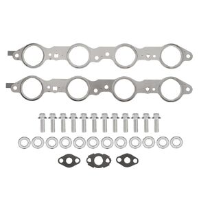 حشية رأس العادم من طوقا البراغي استبدل 12617944 لـ LS لـ Chevy for Silverado for Camaro for Caprice for Corvette for Tahoe for Sierra for CTS for Escalade 4.8L 5.3L 5.7L 6.0L LS1 LS2 LS3