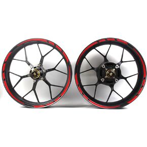 Red Wheel Rim Strips Tape Stickers Decals Compatible with All 17" Motorcycle CBR1000RR CBR600RR GSXR 600 750 1000 1300 Hayabusa DRZ400SM Ninja ZX10R ZX6R 250R 300 400 Z650 Z900 YZF R1 R3 R6 MT09