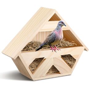 Weysat 12.6 بوصة Cedar Dove Nesting Box Wooden Dove House Nest for Bird Pigeon خارج التعشيش والمنصة الصباح