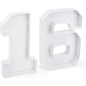 16 Set Cardboard Number for Charcuterie 10.2'' Fillable Tray Charcuterie Paper Box for 16th Birthday Anniversary Party Decorations Chocolate Candy Cupcake Container