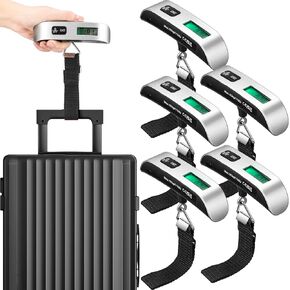 Nuenen 6 pcs Travel Digital Luggage Scale Portable Suitcase Handheld Weight Scale Hanging Baggage Scale 110LB/50KG, Includes Battery