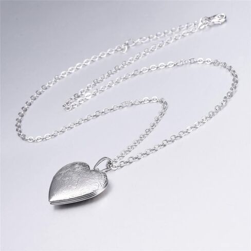 2 Pcs Locket Necklace that Holds Pictures Stainless Steel Locket Pendant Necklace Memory Photo Pendant Necklace for Women Girls in Kuwait