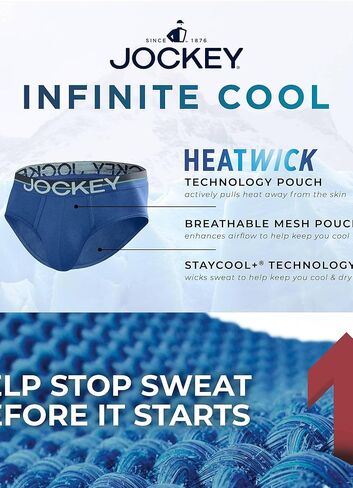 Jockey Men's Underwear Infinite Cool Microfiber Stretch Brief - 3 Pack in Kuwait
