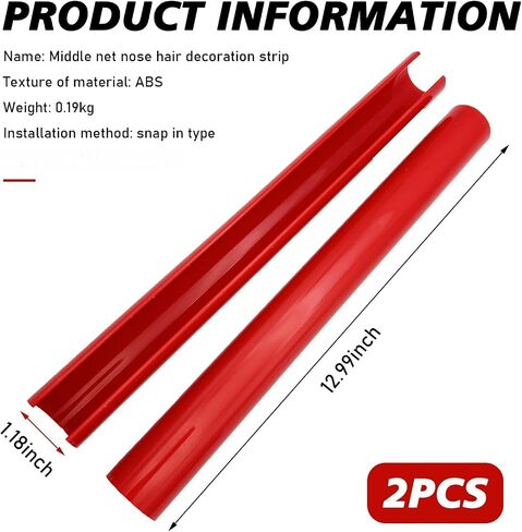2 PCS Front Grill Inserts Trims, Waterproof Front V Bar Brace Trim Covers, Snap-on Installation Grille Decorative Strips, Compatible with 3/4/5/6/7 Series X 1/2/3/4/5 (Red) in Kuwait