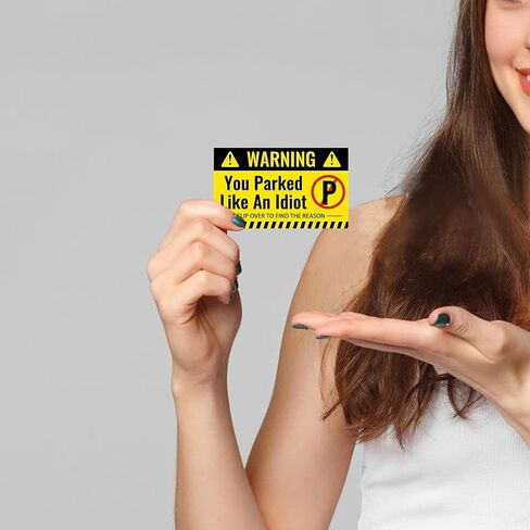 200 Pieces Bad Parking Cards You Parked Like an Idiot Card 3.5 x 2 Inches Funny Parking Violation Stickers Cards with Multi Violation Reasons in Kuwait