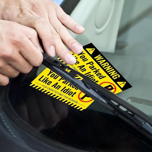 200 Pieces Bad Parking Cards You Parked Like an Idiot Card 3.5 x 2 Inches Funny Parking Violation Stickers Cards with Multi Violation Reasons in Kuwait