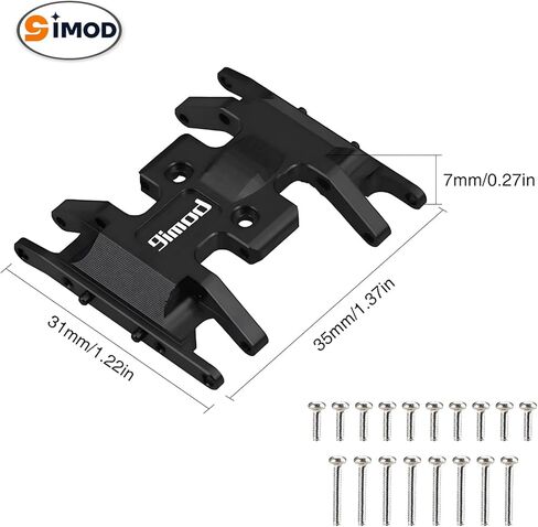 RC Skid Plate لـ SCX24 Bronco Gladiator Deadbolt C10 ترقيات الأجزاء 1/24 RC Crawler ، لوحة التروس في مركز نقل هيكل الألومنيوم (التيتانيوم) in Kuwait