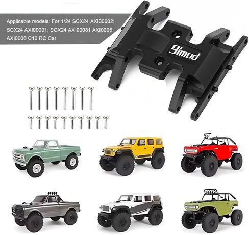 RC Skid Plate لـ SCX24 Bronco Gladiator Deadbolt C10 ترقيات الأجزاء 1/24 RC Crawler ، لوحة التروس في مركز نقل هيكل الألومنيوم (التيتانيوم) in Kuwait