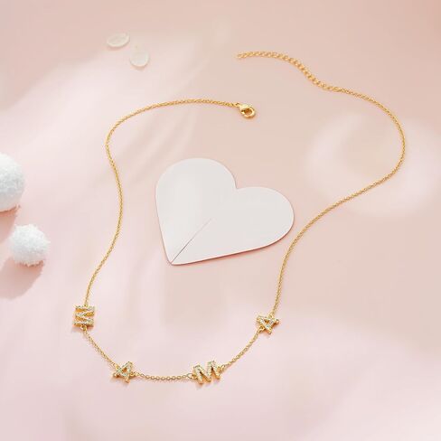 Mama Necklaces for Women, Mother's Day Gifts for Mom, 14K Gold Plated Dainty Necklace Non Tarnish Jewelry, Gifts for New Mom in Kuwait