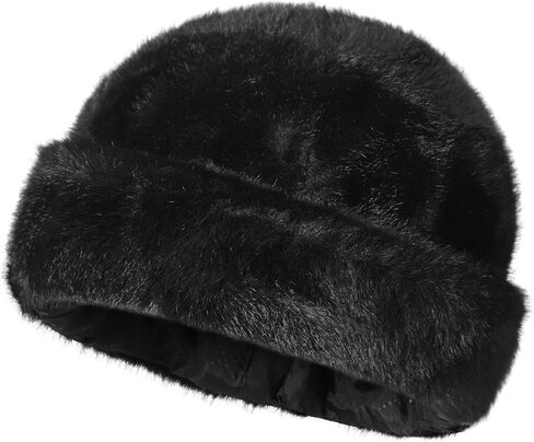 Men Winter Trapper Hat Faux Mink Fur Trooper Hat Russian Ushanka Cossack Hunting Dad Hat Outdoor Ski Snow Cap in Saudi Arabia