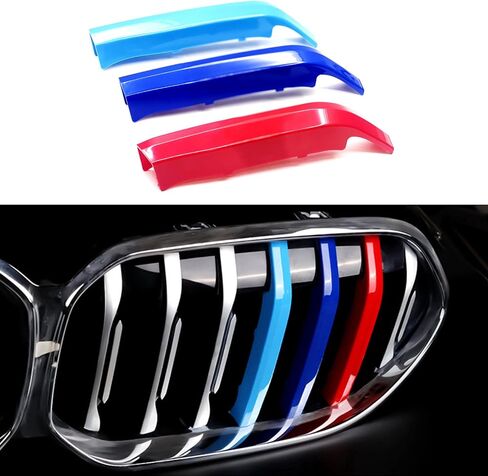 Tricolored Grille Insert Trims Compatible with BMW 2 Series 2021 2022 2023 2024 F44 218i 228i 220i 235i Gran Coupe Accessories for 7-Beams w/Standard Kidney Grille in Kuwait