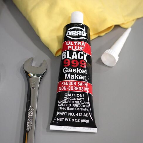 ABRO Ultra Plus 999 RTV Silicone Sealant and Samket Maker ، لمحركات الاستيراد ، مستشعر آمن ، غير قابل للتآكل ، مانع تسرب من حشية السيليكون/الرأس العالي ، 650 درجة فهرنهايت ، 3 أوقية. أنبوب - أسود in Kuwait