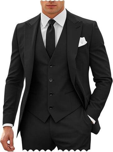 SHUZHXLZANGY Mens 3 Piece Suit Slim Fit Suits for Men Fashion Suit Wedding Prom Suits Formal Business in Saudi Arabia