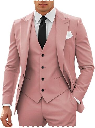 SHUZHXLZANGY Mens 3 Piece Suit Slim Fit Suits for Men Fashion Suit Wedding Prom Suits Formal Business in Saudi Arabia