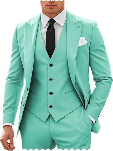 SHUZHXLZANGY Mens 3 Piece Suit Slim Fit Suits for Men Fashion Suit Wedding Prom Suits Formal Business in Saudi Arabia