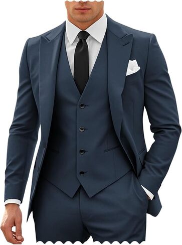 SHUZHXLZANGY Mens 3 Piece Suit Slim Fit Suits for Men Fashion Suit Wedding Prom Suits Formal Business in Saudi Arabia
