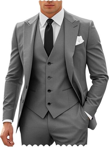 SHUZHXLZANGY Mens 3 Piece Suit Slim Fit Suits for Men Fashion Suit Wedding Prom Suits Formal Business in Saudi Arabia