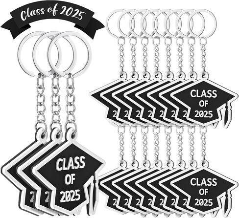 Tondiamo 50 Pcs Class of 2025 Graduation Keychains Rubber Grad Cap Key Chains Bulk Graduation Gifts Party Favors for College in Saudi Arabia