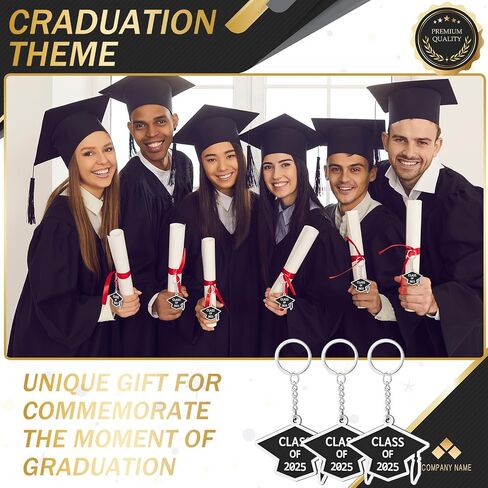 Tondiamo 50 Pcs Class of 2025 Graduation Keychains Rubber Grad Cap Key Chains Bulk Graduation Gifts Party Favors for College in Saudi Arabia