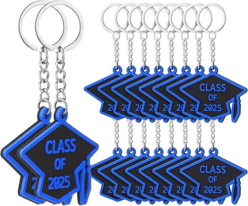 Tondiamo 50 Pcs Class of 2025 Graduation Keychains Rubber Grad Cap Key Chains Bulk Graduation Gifts Party Favors for College in Saudi Arabia