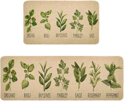 Life is Sweet Kitchen Mats Set of 2, Comfort Standing Mats Non Slip Washable Kitchen Runner Rug Cooking Sets The Decorative Carpet for Home Kitchen Floor Mat - 17x29 and 17x47 Inch in Saudi Arabia