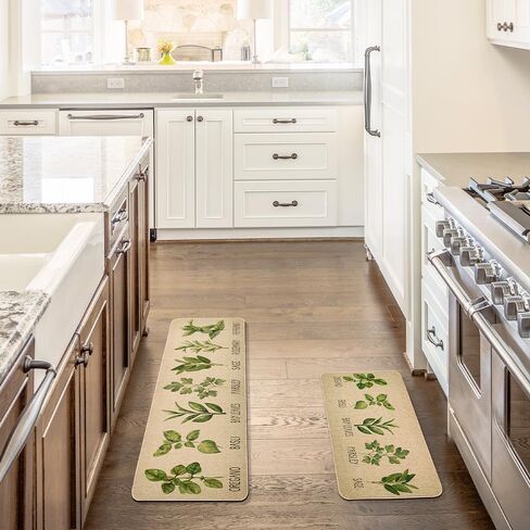 Life is Sweet Kitchen Mats Set of 2, Comfort Standing Mats Non Slip Washable Kitchen Runner Rug Cooking Sets The Decorative Carpet for Home Kitchen Floor Mat - 17x29 and 17x47 Inch in Saudi Arabia