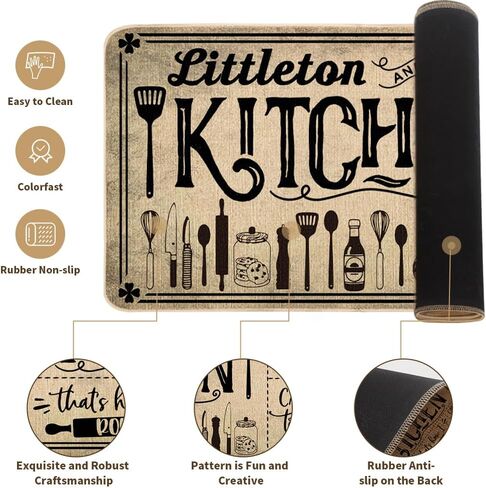 Life is Sweet Kitchen Mats Set of 2, Comfort Standing Mats Non Slip Washable Kitchen Runner Rug Cooking Sets The Decorative Carpet for Home Kitchen Floor Mat - 17x29 and 17x47 Inch in Kuwait