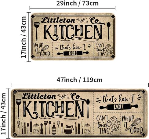 Life is Sweet Kitchen Mats Set of 2, Comfort Standing Mats Non Slip Washable Kitchen Runner Rug Cooking Sets The Decorative Carpet for Home Kitchen Floor Mat - 17x29 and 17x47 Inch in Kuwait