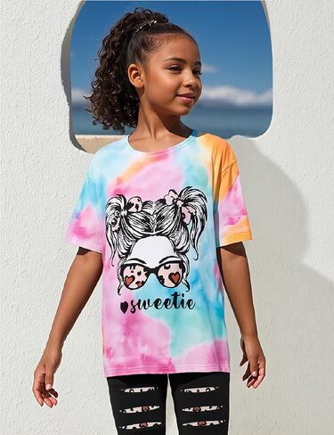 Girls Clothes Tie Dye Sweatshirt Tops and Short Leggings Sweatpants 2PCS Girl Spring Summer Outfits in Saudi Arabia