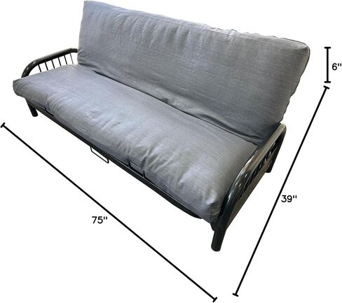 D&D Futon Furniture Real Jean Denim Futon Mattress Covers, Mattress Protector, Bed Slipcovers (Dark Denim, Full 6 x 54 x 75) in Saudi Arabia
