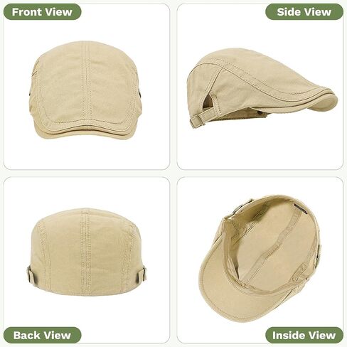 KUJUHA Flat Cap for Men Cotton Flat Irish Cabbie Ivy Gatsby Newsboy Driving Hat Hunting Cap in Saudi Arabia